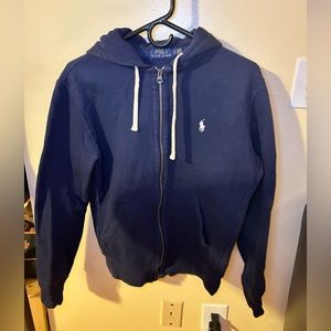 Blue polo zip up hoodie